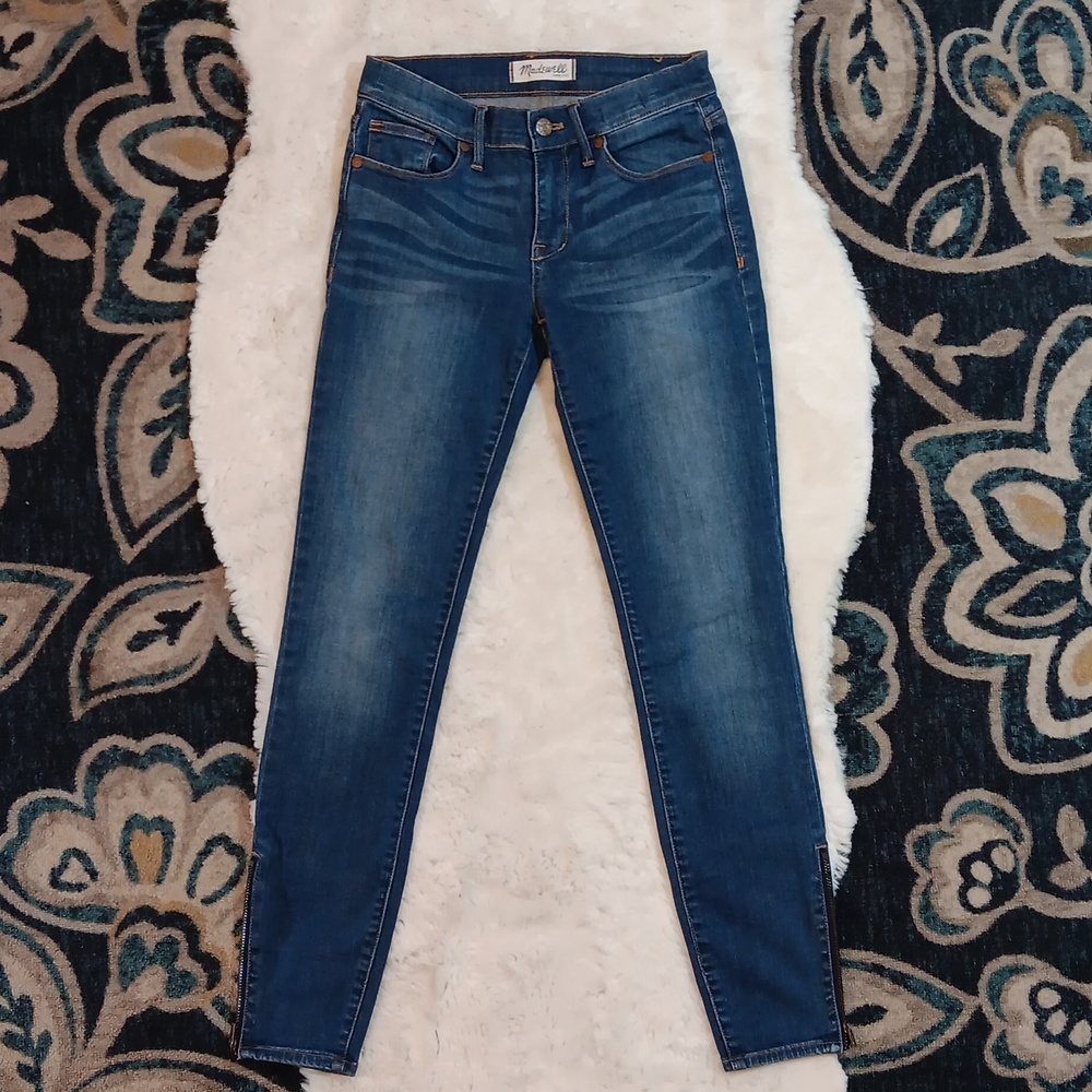 Madewell skinny jeans w/ ankle zippers sz 24
